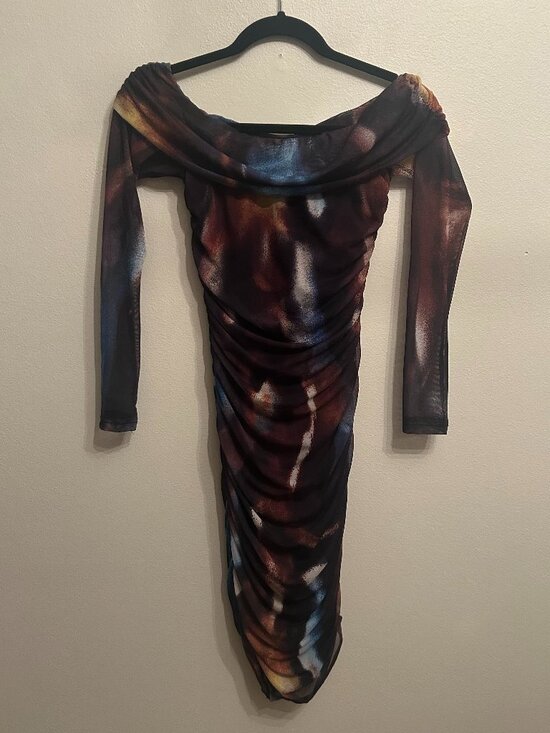 Windsor Dresses & Skirts - Windsor Body Con Mesh Off Shoulder Mini Dress Size S